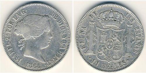 10 Rial Kingdom of Spain (1814 - 1873) Argento 