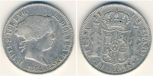 10 Rial Kingdom of Spain (1814 - 1873) 銀 