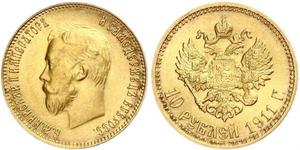 10 Rouble Empire russe (1720-1917) Or Nicolas II (1868-1918)