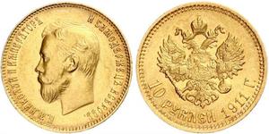 10 Rouble Empire russe (1720-1917) Or Nicolas II (1868-1918)