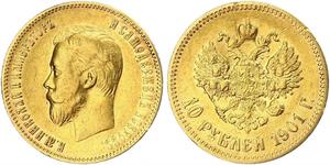 10 Rubel Russisches Reich (1720-1917) Gold Nikolaus II (1868-1918)