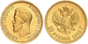 10 Rubel Russisches Reich (1720-1917) Gold Nikolaus II (1868-1918)