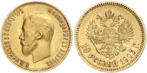 10 Rubel Russisches Reich (1720-1917) Gold Nikolaus II (1868-1918)