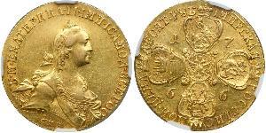 10 Ruble Russian Empire (1720-1917) Gold Catherine II (1729-1796)