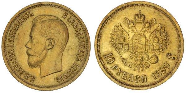 10 Ruble Russian Empire (1720-1917) Gold Nicholas II (1868-1918)