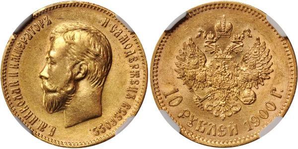 10 Ruble 俄罗斯帝国 (1721 - 1917) 金 尼古拉二世 (俄罗斯) (1868-1918)