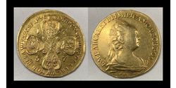 10 Rublo Imperio ruso (1720-1917) Oro Isabel I (1709-1762)