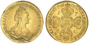 10 Rublo Imperio ruso (1720-1917) Oro Catalina II (1729-1796)