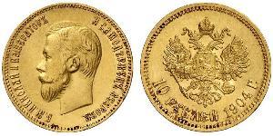10 Rublo Imperio ruso (1720-1917) Oro Nicolás II (1868-1918)