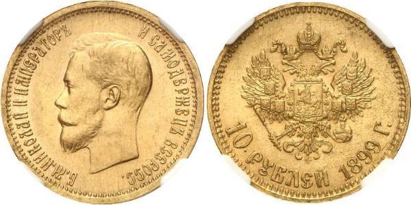 10 Rublo Imperio ruso (1720-1917) Oro Nicolás II (1868-1918)