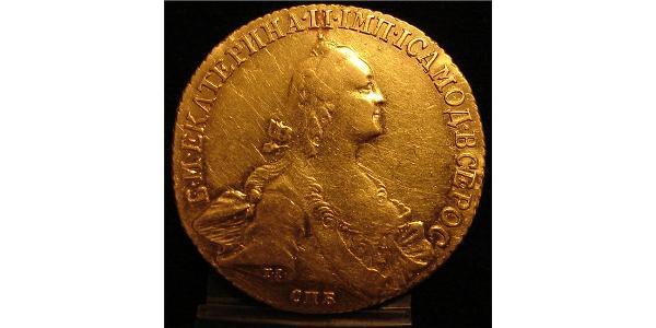 10 Rublo Imperio ruso (1720-1917) Oro Catalina II (1729-1796)