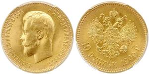 10 Rublo Impero russo (1720-1917) Oro Nicola II (1868-1918)