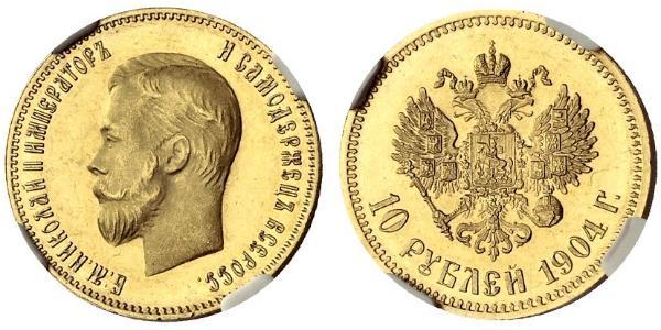 10 Rublo Impero russo (1720-1917) Oro Nicola II (1868-1918)