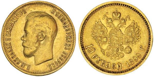 10 Rublo Impero russo (1720-1917) Oro Nicola II (1868-1918)