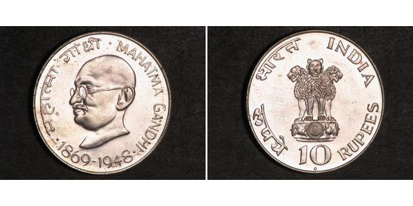 10 Rupee Inde Argent 