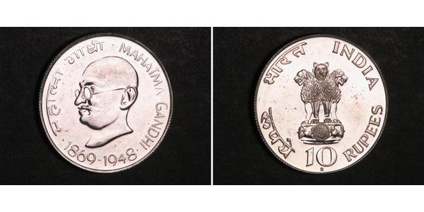 10 Rupee India Argento 