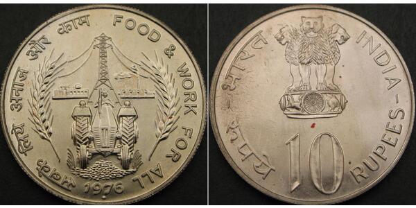 10 Rupee India (1950 - ) Níquel/Cobre 