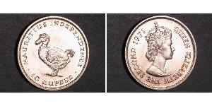 10 Rupee Mauritius  伊丽莎白二世 (1926-2022)