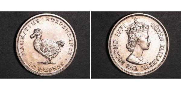 10 Rupee Mauritius  伊丽莎白二世 (1926-2022)