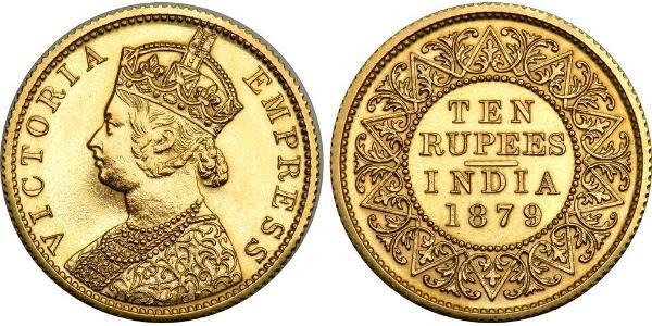 10 Rupee 英属印度 (1858 - 1947) 金 维多利亚 (英国君主)