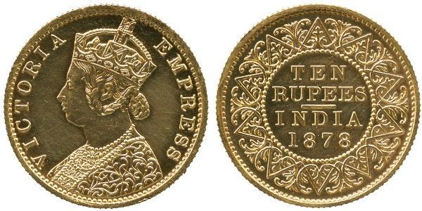 10 Rupee 英属印度 (1858 - 1947) 金 维多利亚 (英国君主)