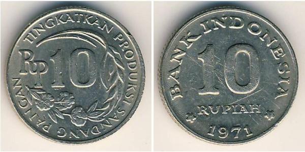 10 Rupiah Indonesien Kupfer/Nickel 