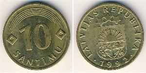 10 Santims Latvia (1991 - ) Brass 