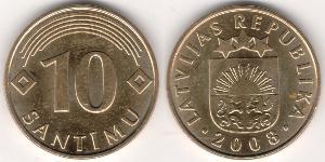 10 Santims Lettland (1991 - ) Messing/Nickel 