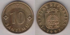 10 Santims Latvia (1991 - ) Brass/Nickel 