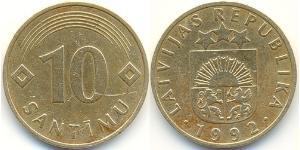 10 Santims Lettonie (1991 - ) Nickel/Laiton 