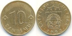 10 Santims Латвия (1991 - ) Никель/Латунь 