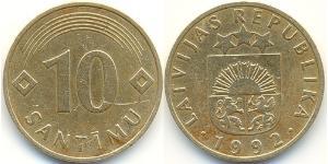 10 Santims Латвія (1991 - ) Нікель/Латунь 