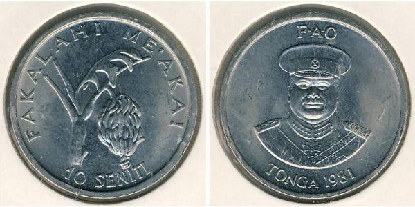 10 Seniti Tonga 銅/镍 
