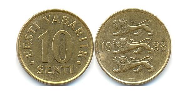 10 Sent Estonia (1991 - ) Aluminio/Bronce 