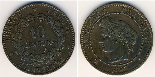 10 Sent Troisième République (1870-1940)  Bronze 