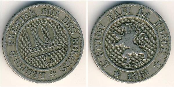 10 Sent Bélgica Níquel/Cobre 
