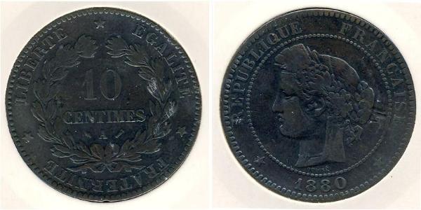 10 Sent 法兰西第三共和国 (1870 - 1940) 青铜 