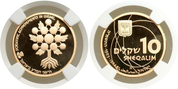 10 Sheqalim Israele (1948 - ) Oro 
