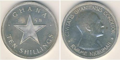 10 Shilling Ghana Argent 