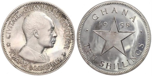 10 Shilling Ghana Argent 