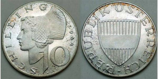 10 Shilling Republic of Austria (1955 - ) Argent 