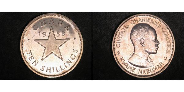 10 Shilling Ghana Argento 