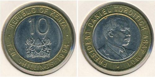 10 Shilling Kenia Bimetal 