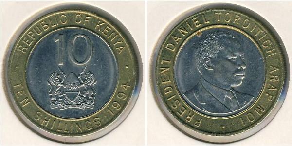 10 Shilling Kenia Bimetal 