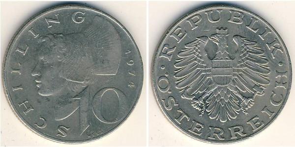 10 Shilling Republic of Austria (1955 - ) Copper/Nickel 