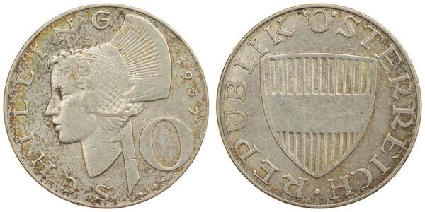 10 Shilling Republik Österreich (1955 - ) Silber 
