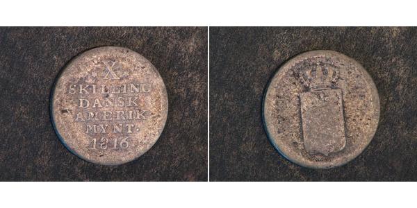 10 Skilling Denmark Silver Frederick VI of Denmark (1768 -1839)