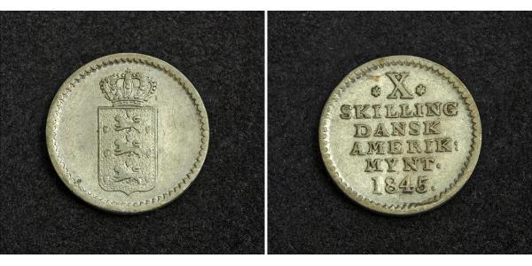 10 Skilling 丹麦 銀 弗雷德里克六世 (丹麦) (1768 - 1839)