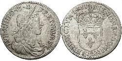 10 Sol Francia medioevale (843-1791) Argento Luigi XIV di Francia (1638-1715)