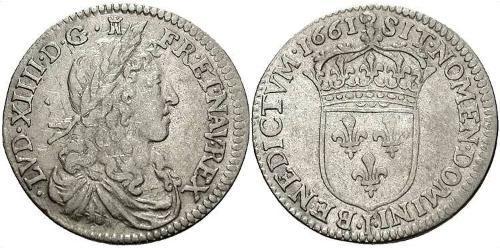 10 Sol Reino de Francia (843-1791) Plata Luis XIV de Francia (1638-1715)